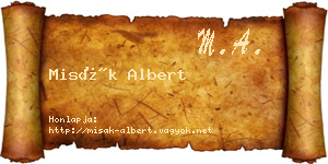 Misák Albert névjegykártya